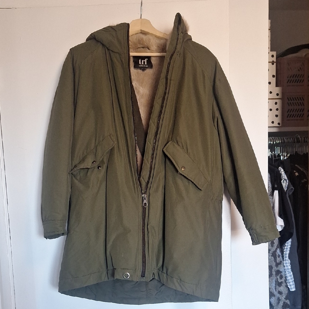 Zara Olive Green Ski & Snow Jacket
